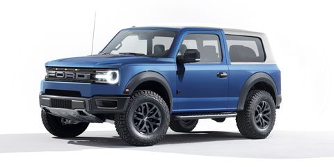 Ford Bronco 2021 azul vista frontal